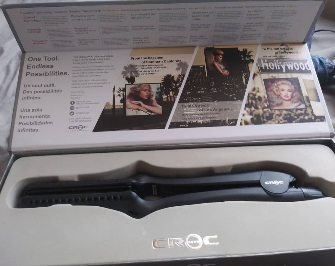 croc infrared flat iron in the box