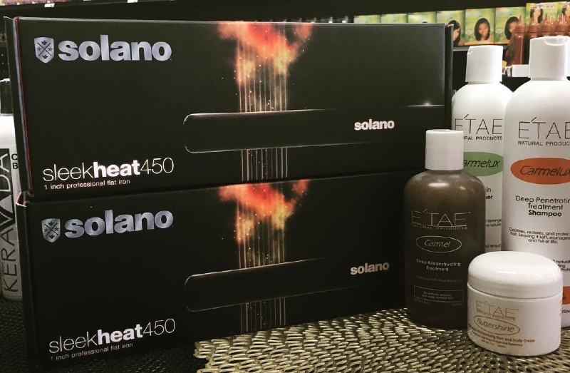 solano sleekheat with etae hair care line