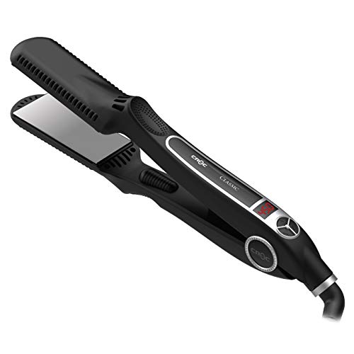 CROC Classic Silver Titanium Flat Iron, 1.5 Inch with Auto Shut Off