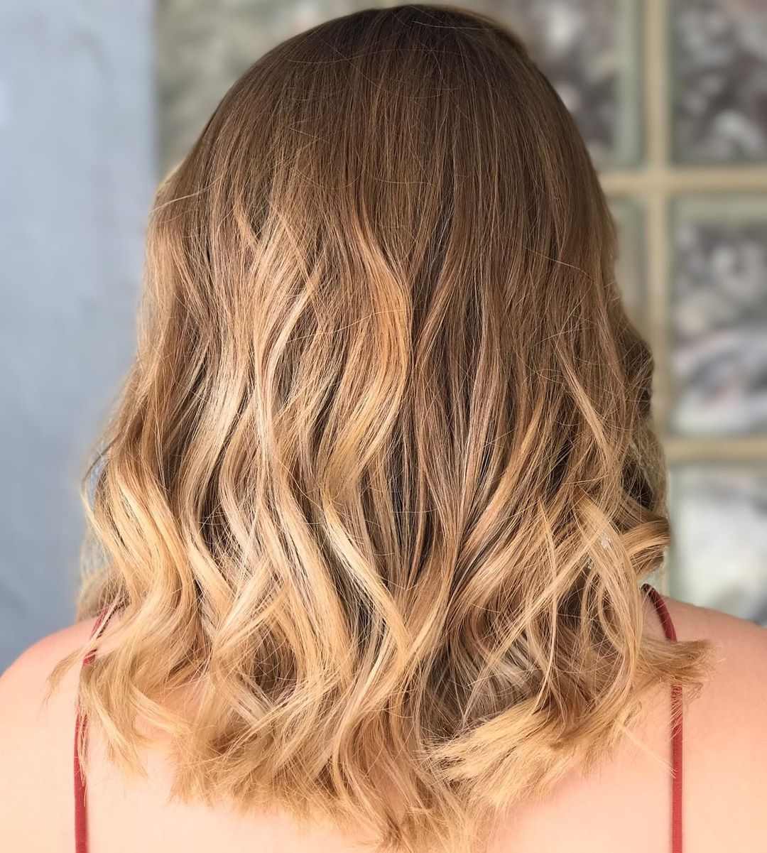 curly hair made with hot air brush