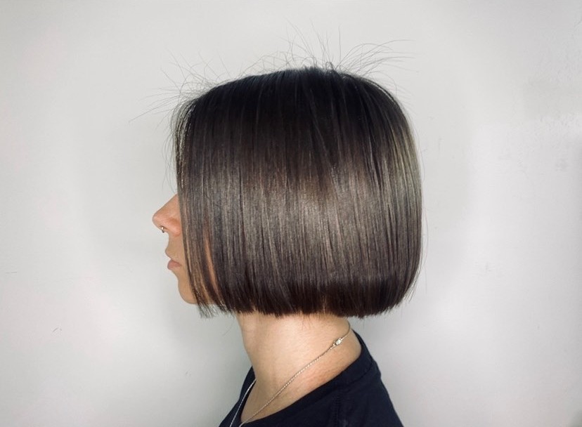 short hair styled with flat iron