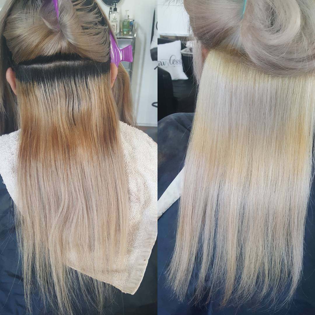 Wella T18 Toner Before and After on Orange Hair