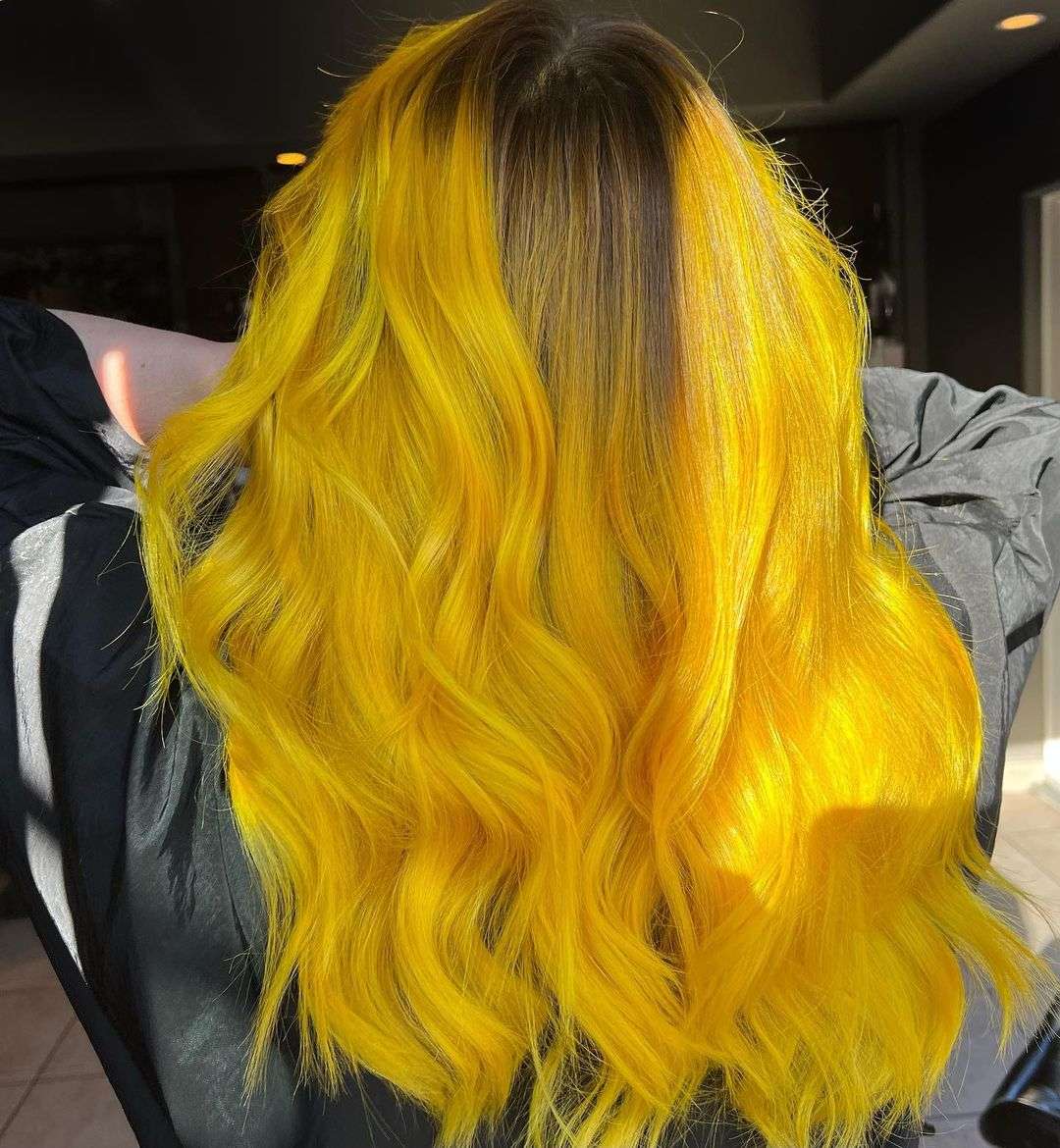 yellow Arctic Fox hair dye on hair