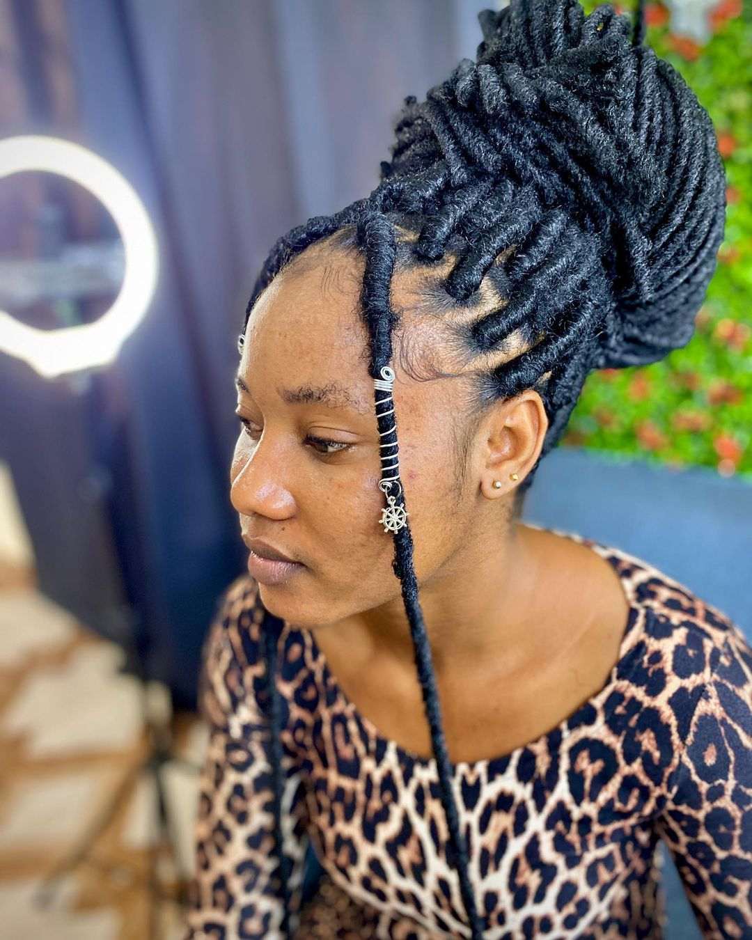faux locs on African American woman