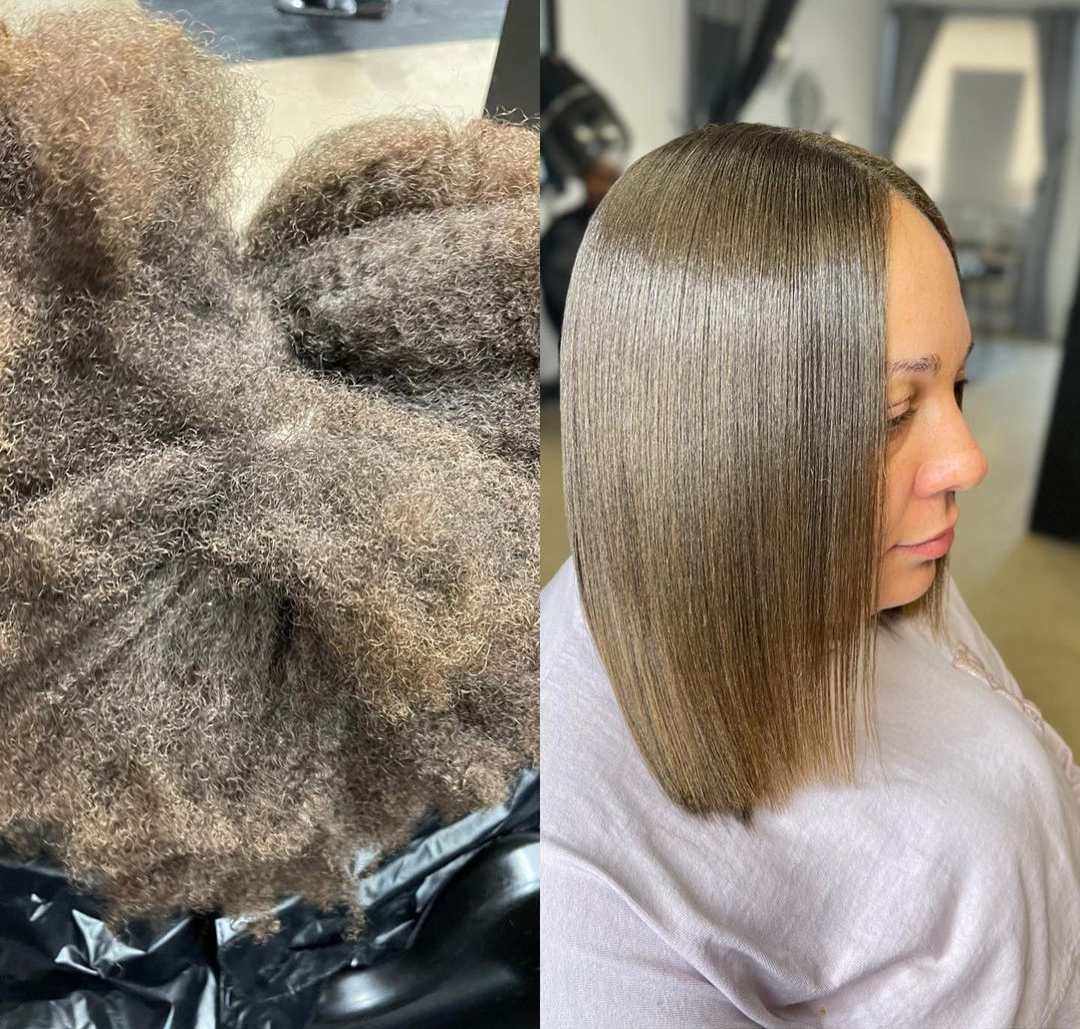 silk press before and after 