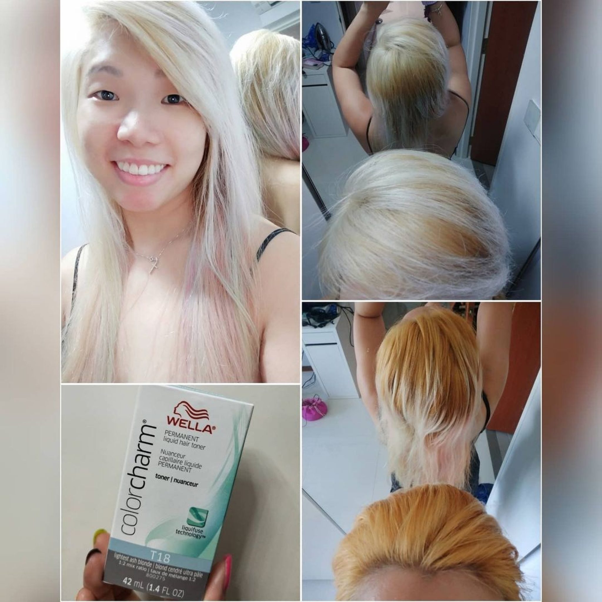 Wella T18 Toner Before And After On Orange Hair 6770
