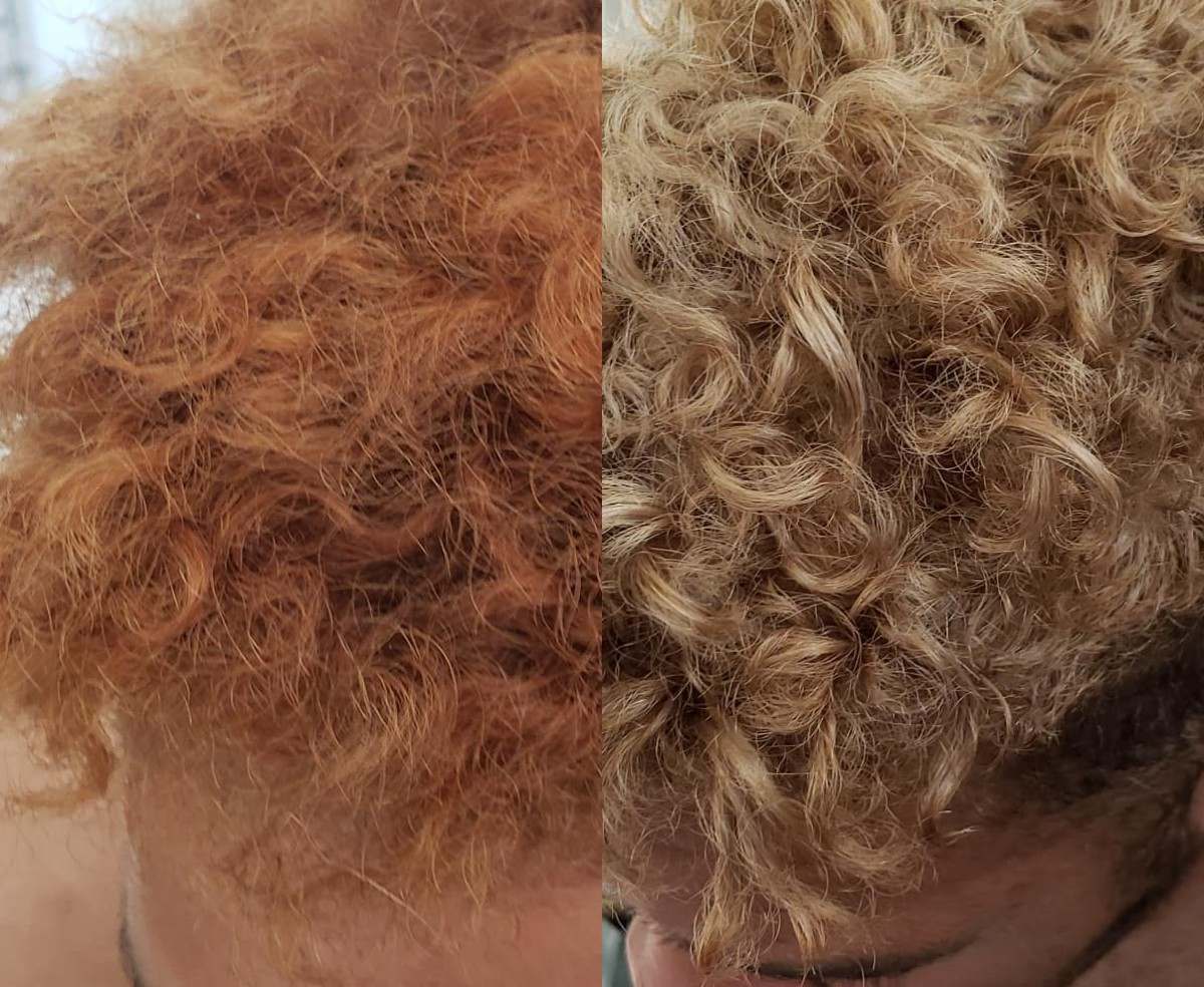 Wella t28 toner before and after on orange hair