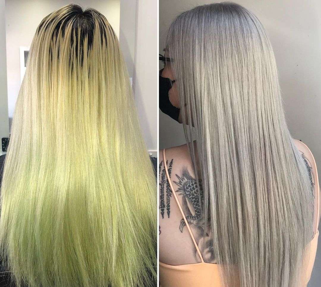 bleach turned hair green
