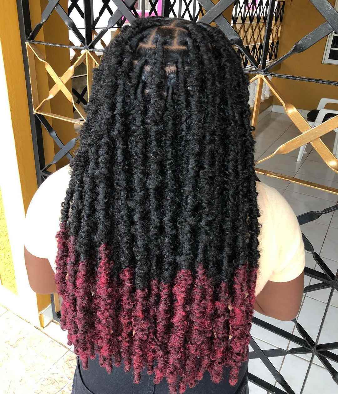 long butterfly locs with color