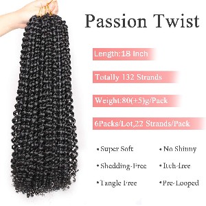 Leeven 6pcs Passion Twist Braiding Hair for Butterfly Locs