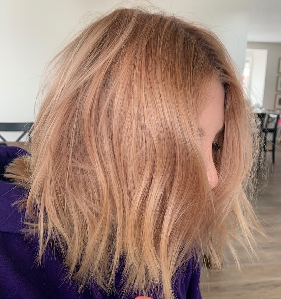 Rose Gold Strawberry Blonde Hair Color