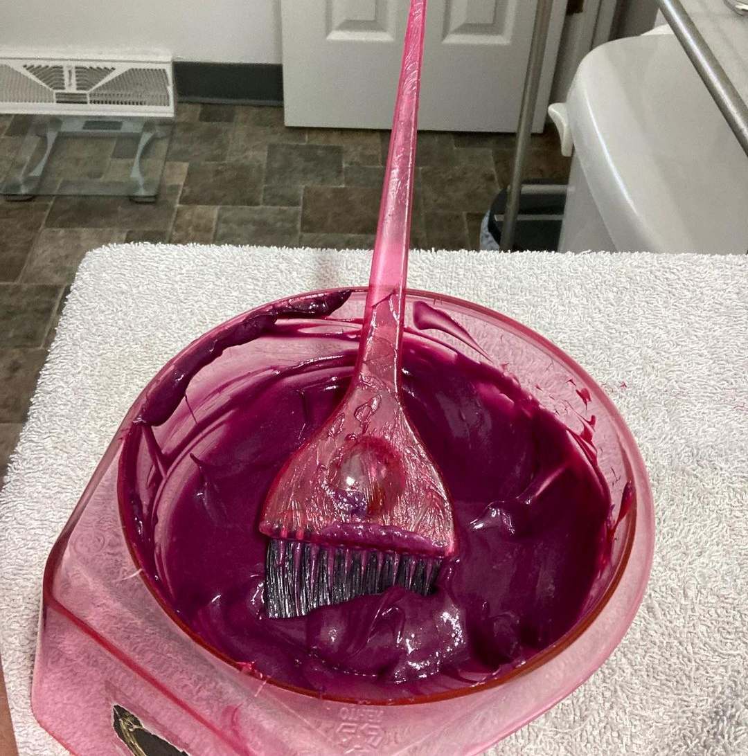 vibrant purple hair dye