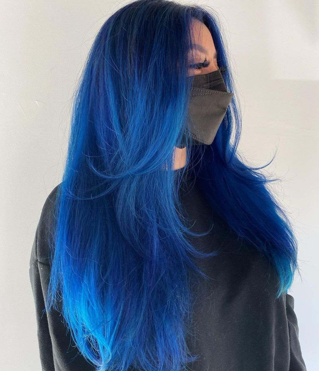 blue hair dye on brown hair