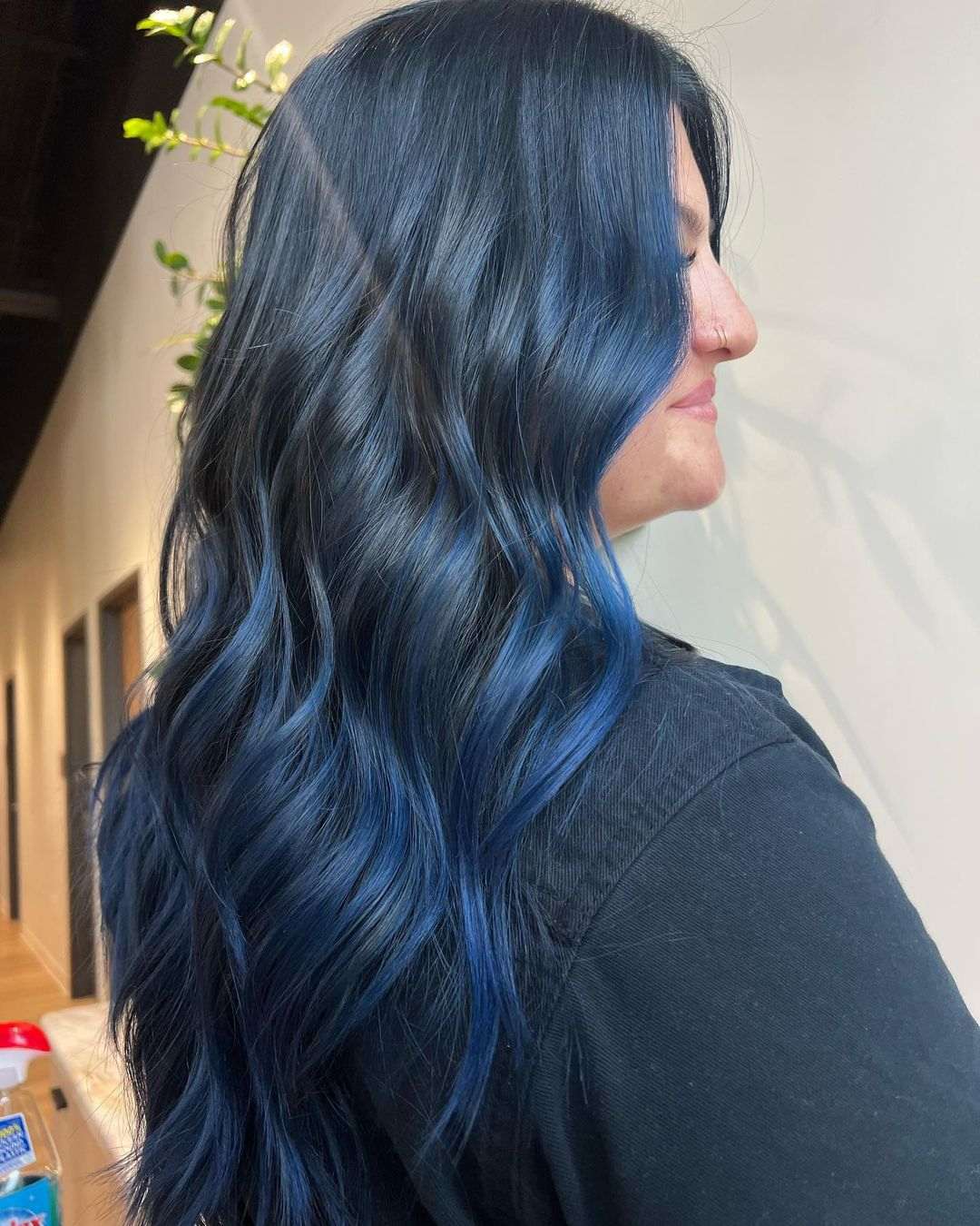 blue hair color for dark hair