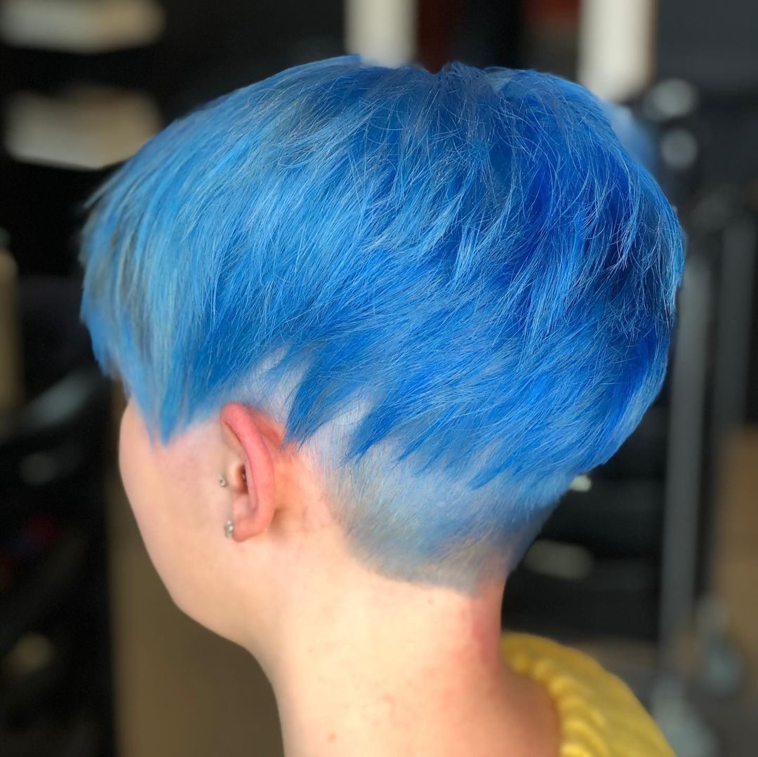 hair dyed using Celeb Luxury Colorwash semi permanent blue hair dye