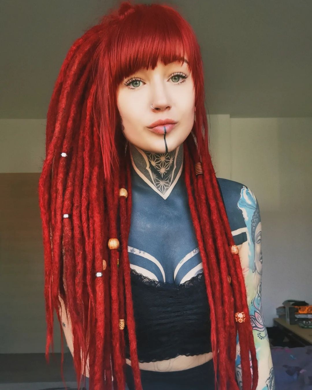 colored dreads on female