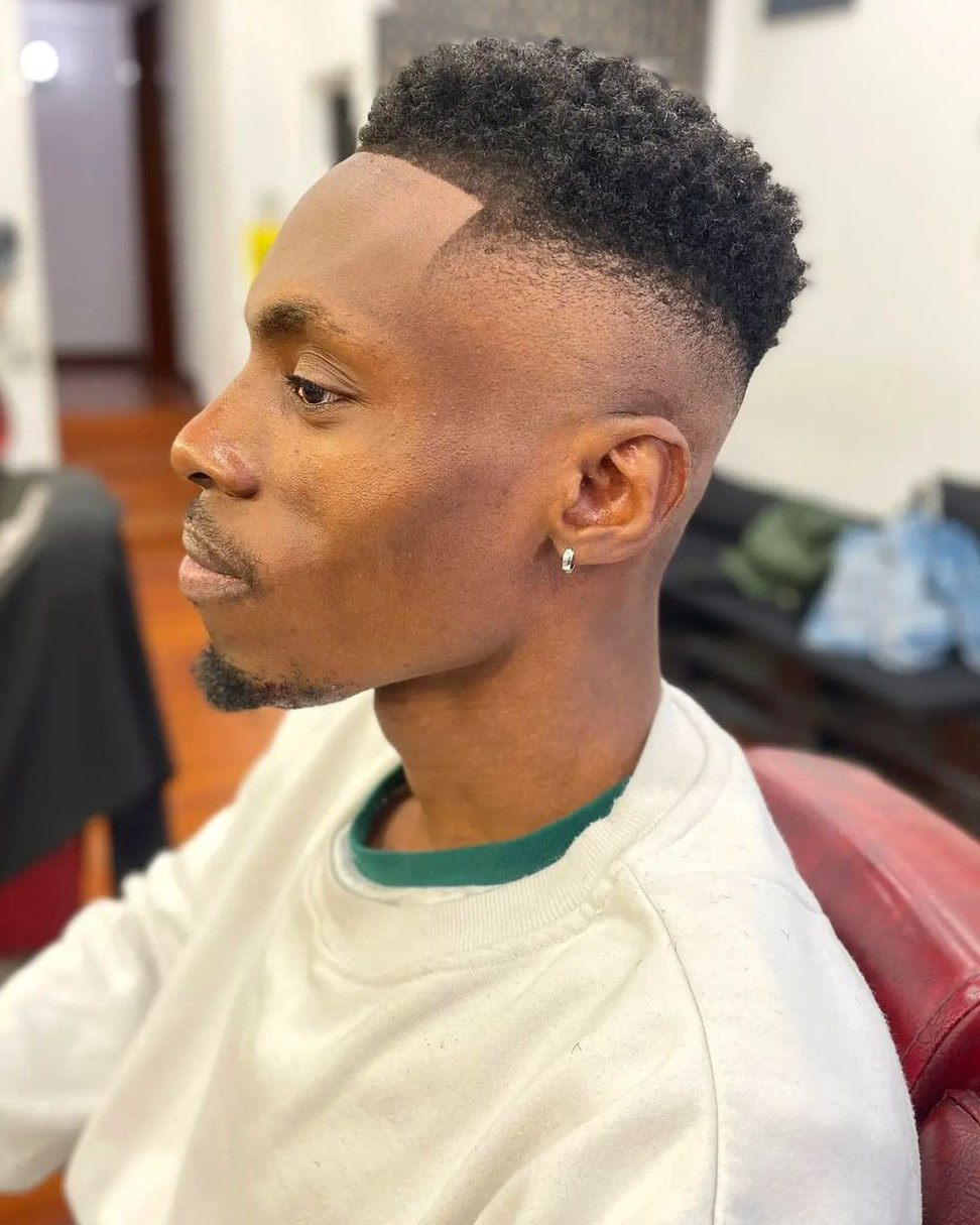 High Taper Fade with Curls