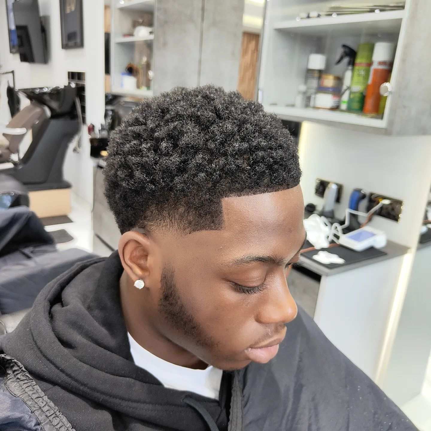 Black Men Dark Taper Fade Haircut