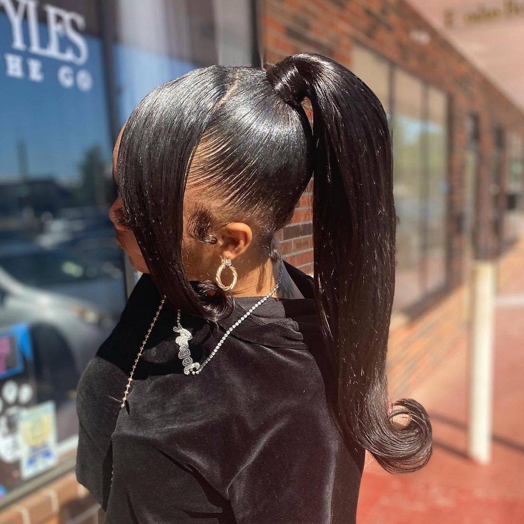 Barbie ponytail with bang