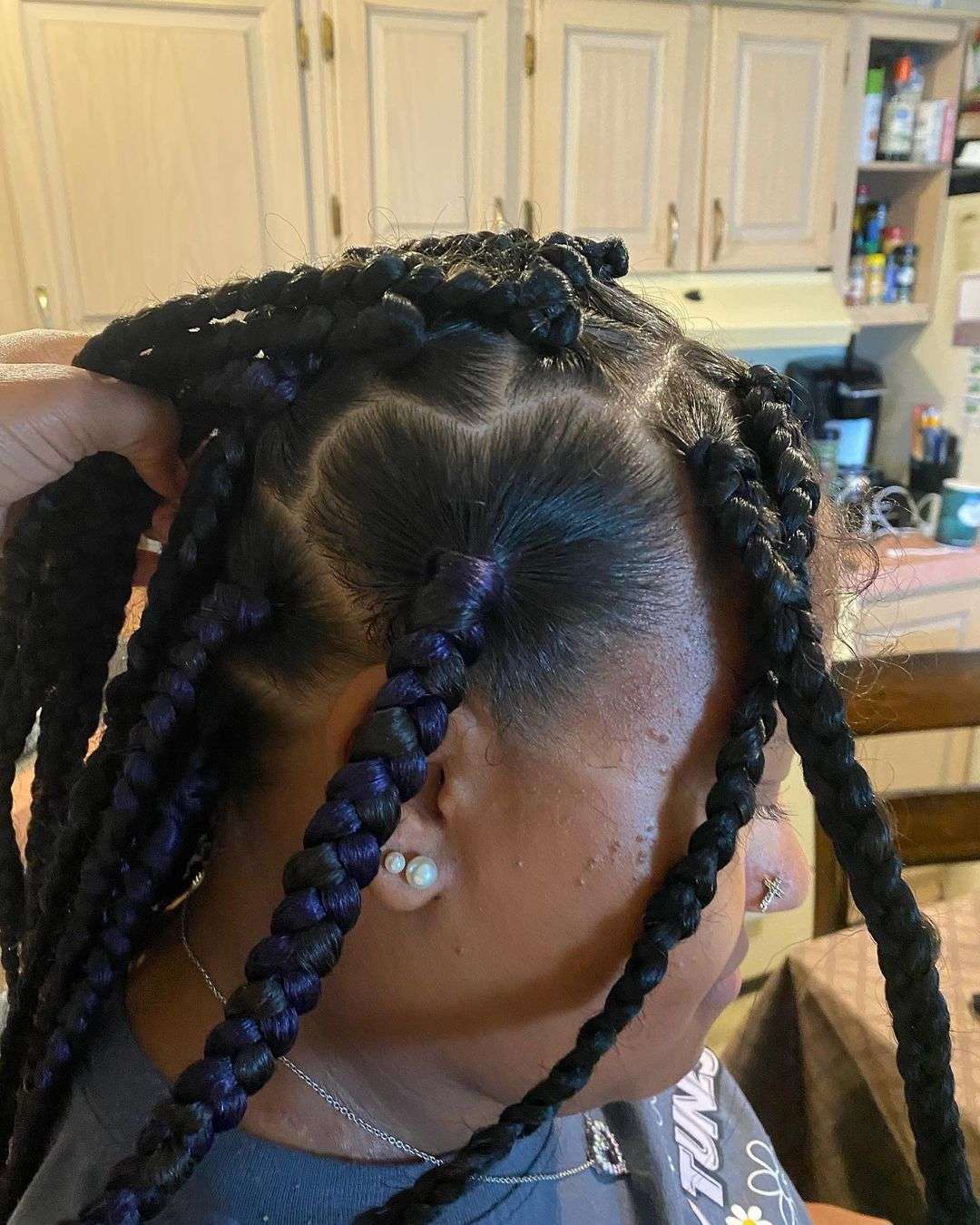 Box braids with heart on side