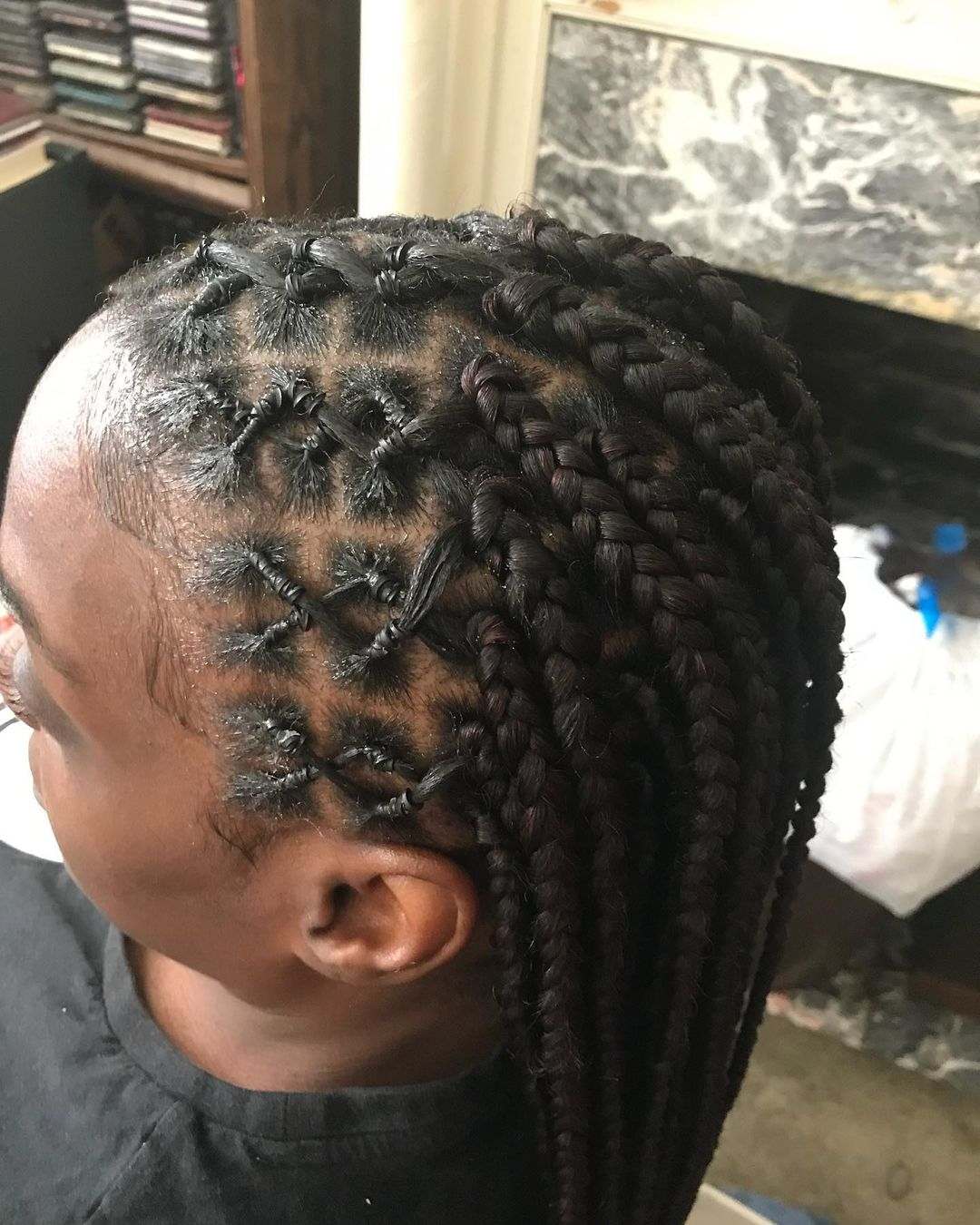 Criss cross box braids