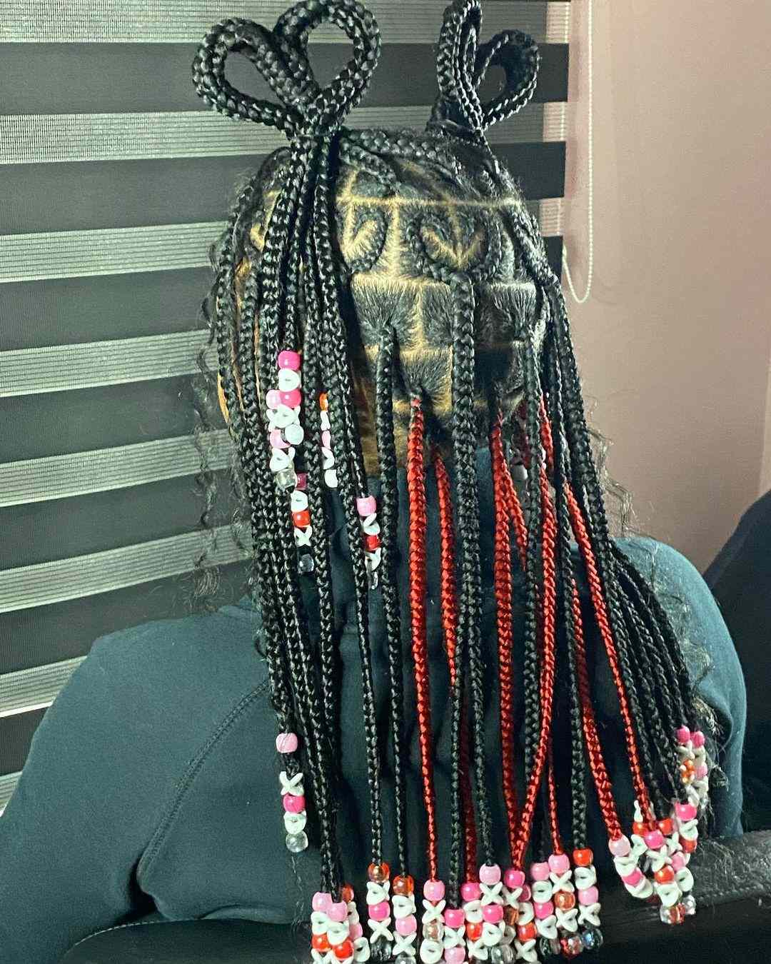 Heart braids with beads