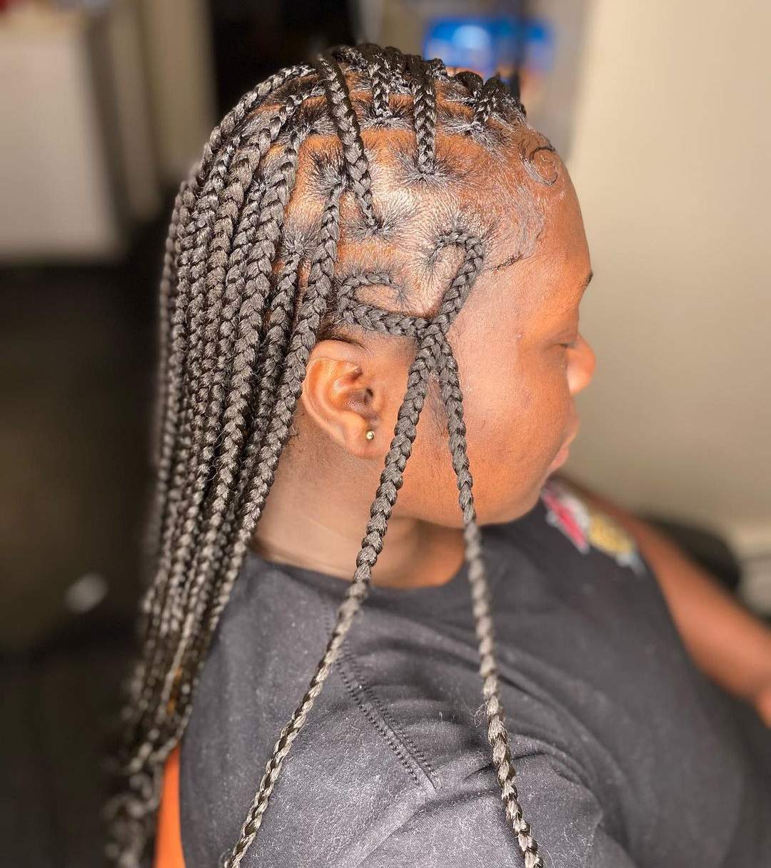 Knotless braids with heart