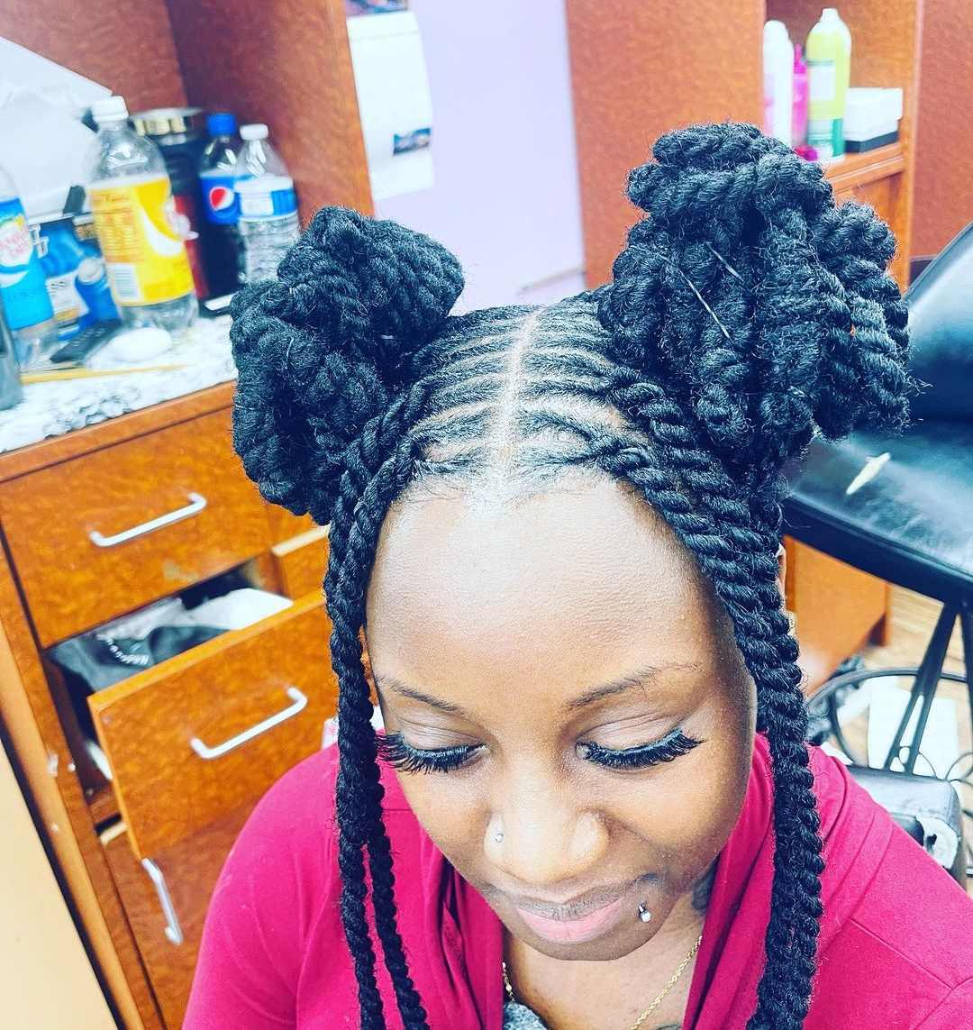 Marley twists updo