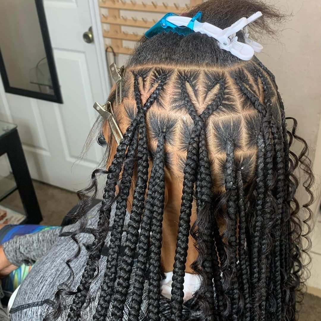 Squares and Triangles heart braids