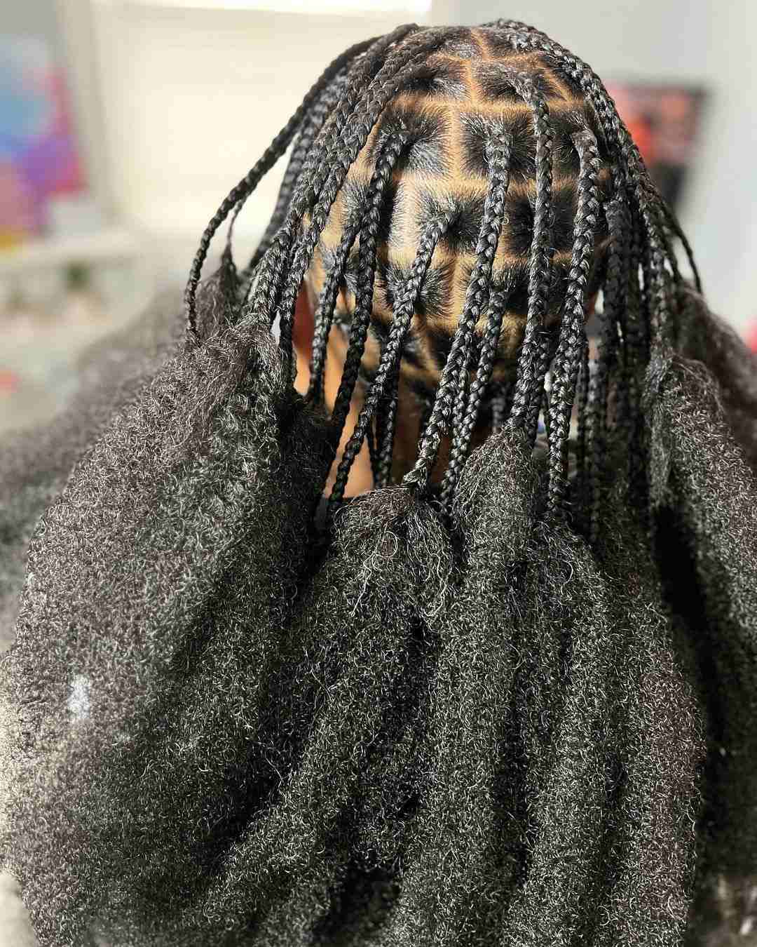 criss cross rubber band braids