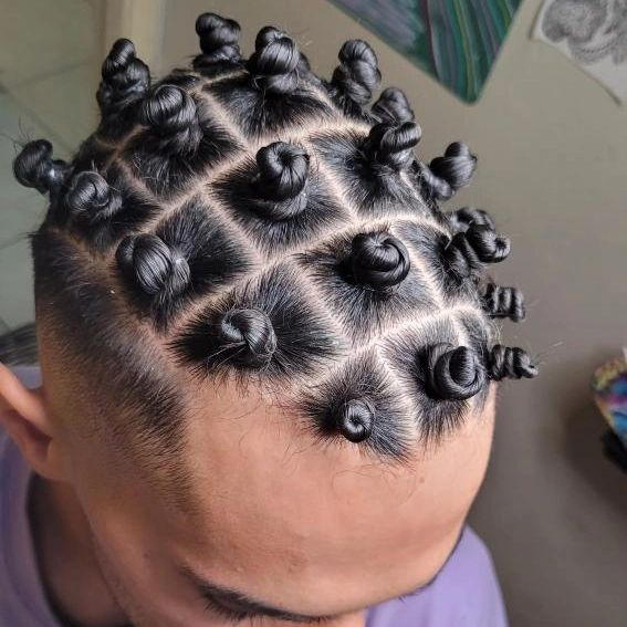 Bantu knots for man