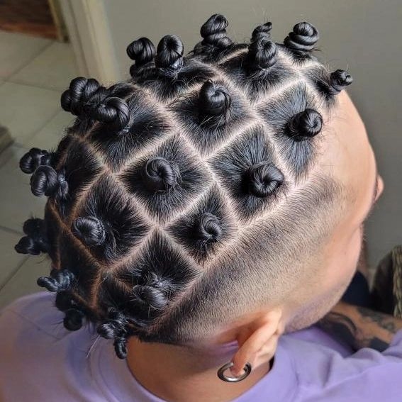 Bantu knots for man