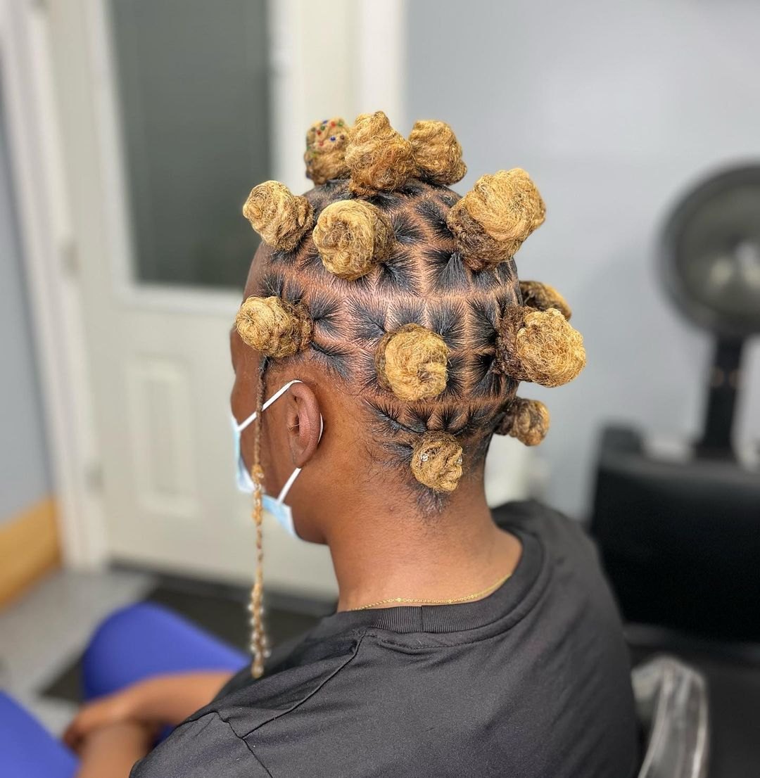 Bantu knots on dreads
